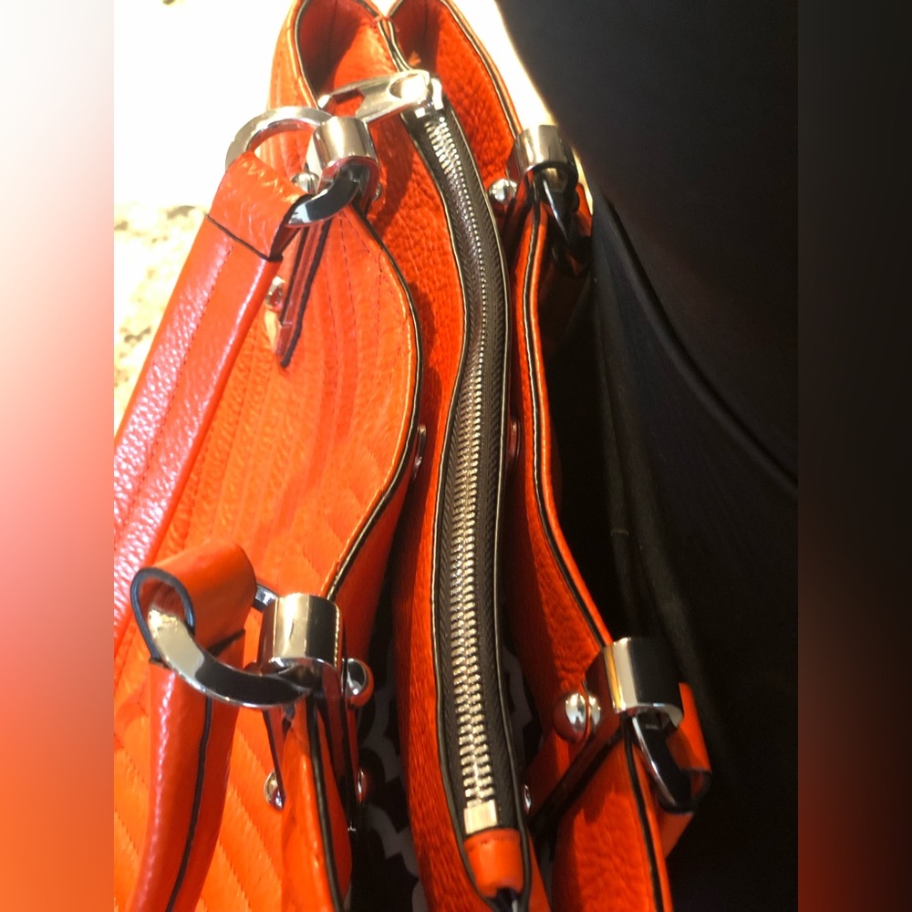 orYANY Orange Leather Women's Shoulder Handbag with strap - Picture 11 of 16